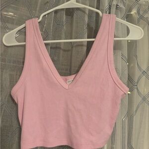 Wild Fable Pink Ribbed Crop Top